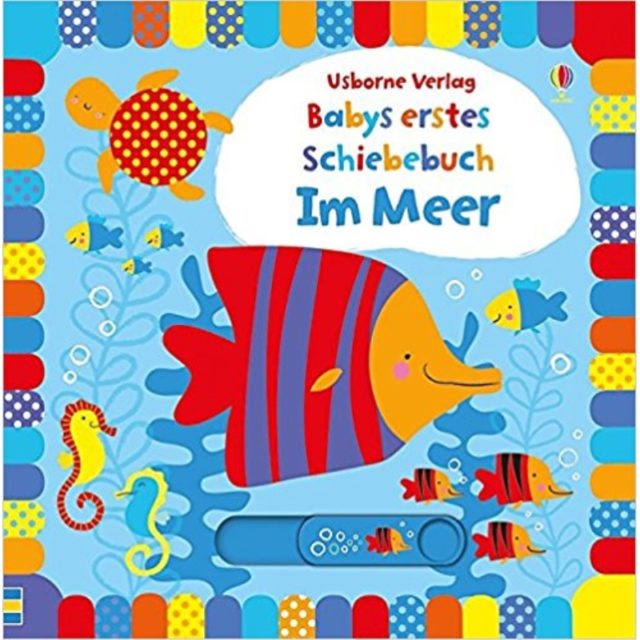 Libro sensorial en alemán "Babys erster Schiebebuch: im Meer" Deutsch-"El primer libro con ventanas del bebé: en el mar" Libro sensorial en alemán.