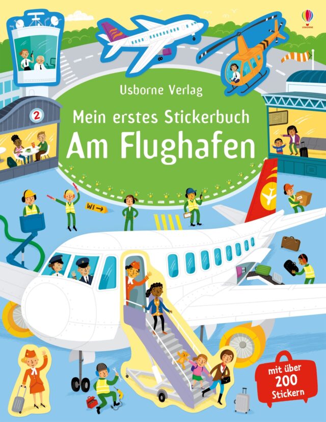 Libro de actividades en alemán "mein erstes Stickerbuch: am Flughafen"-Deutsch-"mi primer libro de calcomanías: en el aeropuerto".