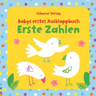"Babys erster ausklappbuch: erste zahlen" deutsch-"el primer libro con ventanitas del bebé: los primeros números" alemán. Libro infantil de aprendizaje interactivo.