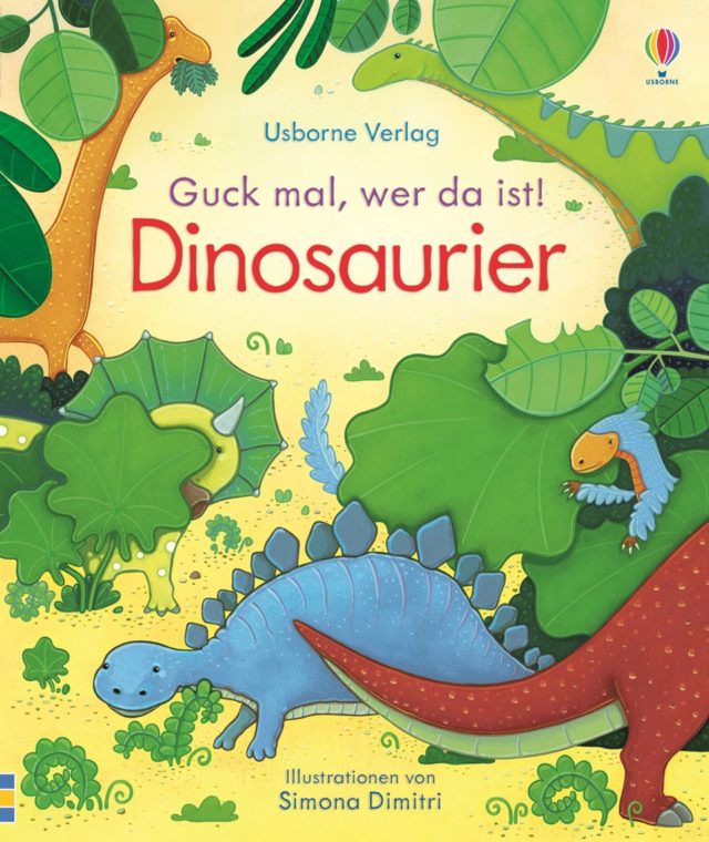 Libro de cuentos en alemán "Guk mal, wer da ist! Dinosaurier" Deutsch-"mira, quién está ahí! dinosaurios"