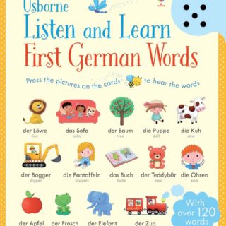 "Listen and learn first german words" english-“escucha y aprende las primeras palabras en alemán” inglés. Diccionario ilustrado interactivo con sonidos.