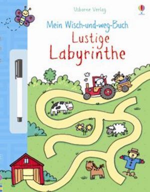 "mein grosses wisch-und-weg-buch: lustige labyrinthe"-deutsch-"mi gran libro para escribir y borrar: entretenidos laberintos"-alemán. Libro de actividades.