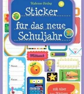 Libro alemán "Sticker für das neue Schuljahr". Calcomanías para el colegio. para motivar el comienzo del año escolar infantil.