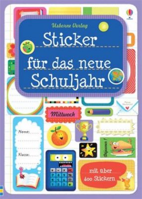 Libro alemán "Sticker für das neue Schuljahr". Calcomanías para el colegio. para motivar el comienzo del año escolar infantil.