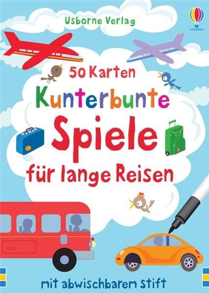 "bunte spiele für lange reisen"-deutsch-"fantasía multicolor para los viajes largos (juegos)"-alemán. Caja educativa.