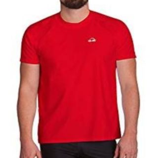 Polera roja manga corta filtro UV UPF 300+ corte recto para hombres marca IQ