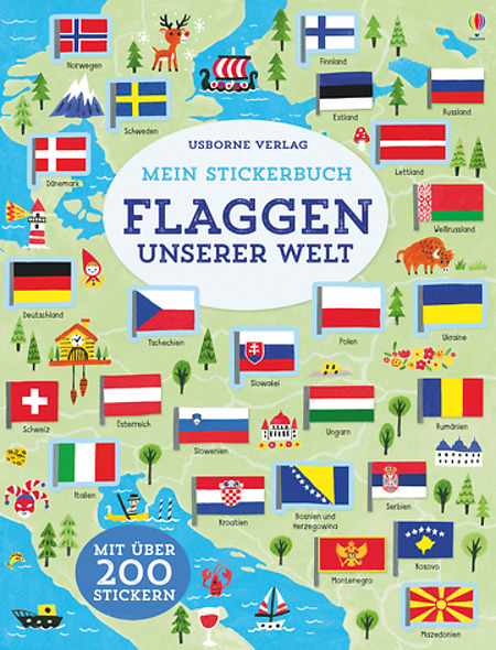 Mi libro de stickers. Mein Stickerbuch: Flaggen unserer Welt. Banderas de nuestro mundo. Deutsch. Alemán